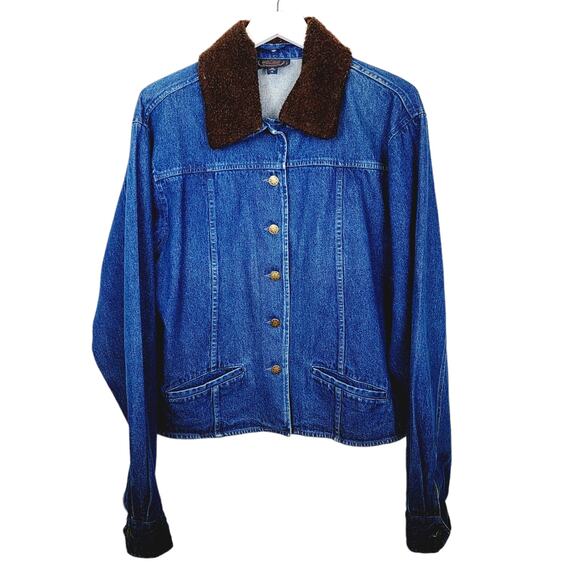 British Khaki  Robert Lighton Detachable Collar Blue Denim Jacket - Size 14 - Picture 2 of 5